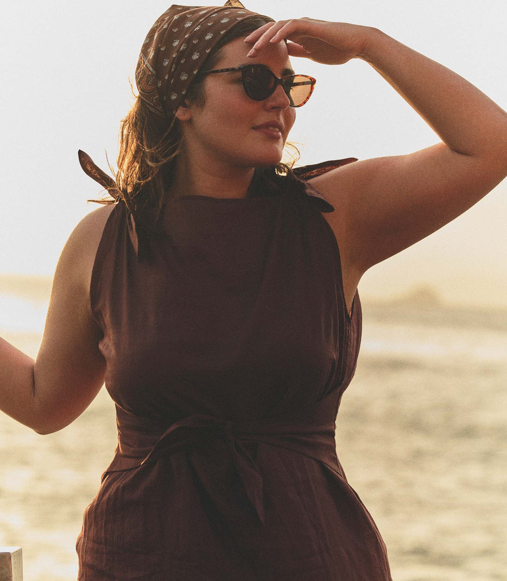 Amorette Ramie Dress in Antique Mahogany - view 6