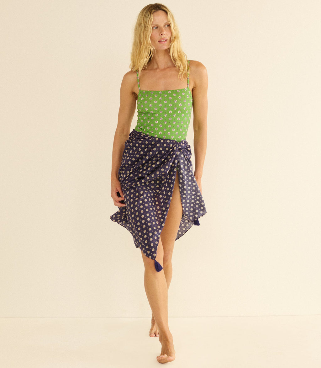Cascais Sarong in Navy Cadiz Foulard - view 3