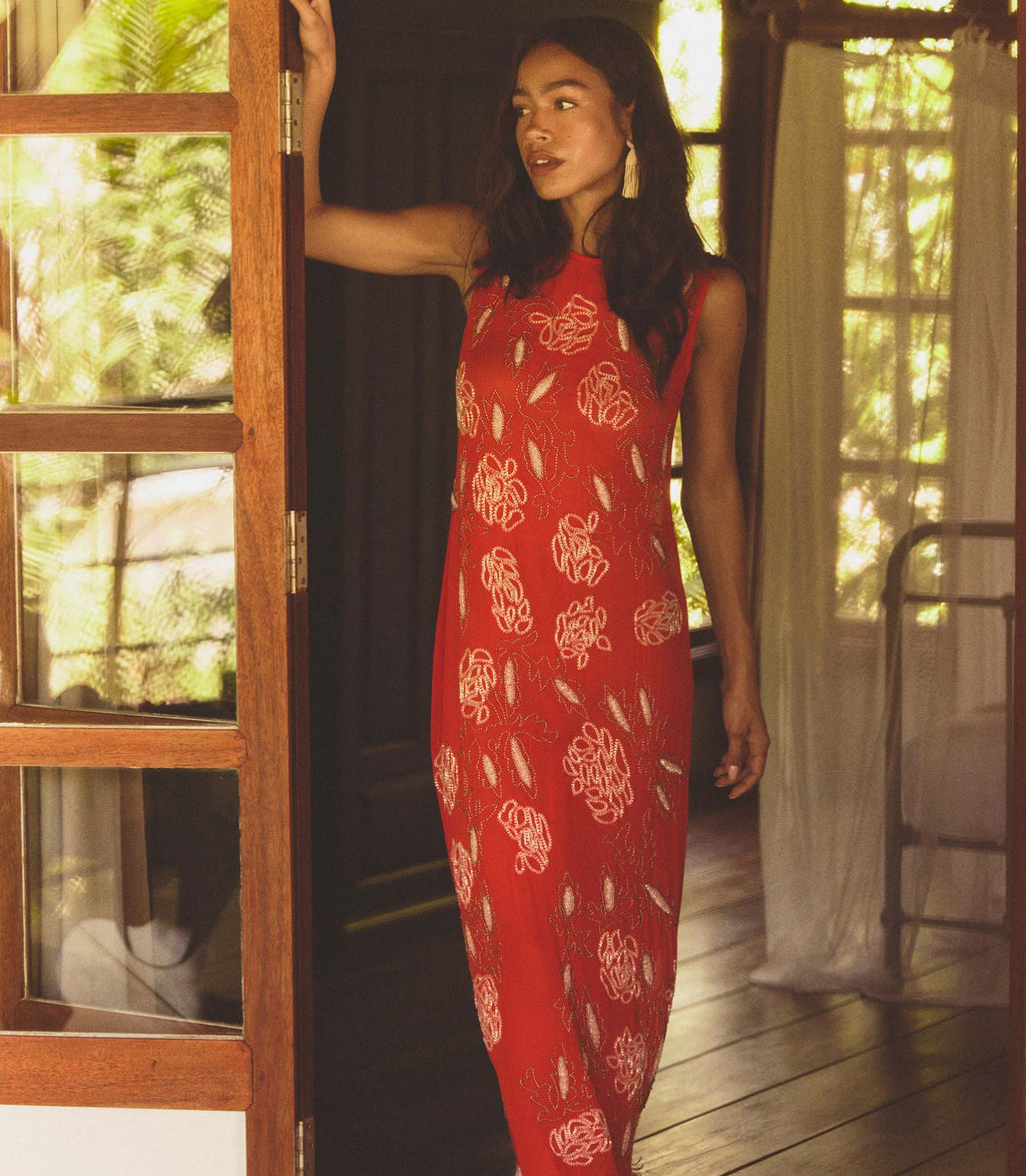 Chandra Dress in Orange Citrine - view 2