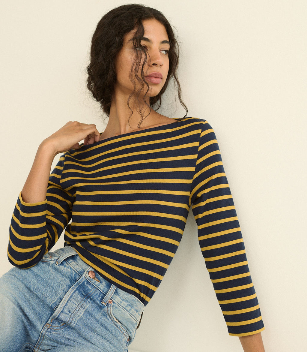 Donnie Tee in Navy Breton Stripe - view 4