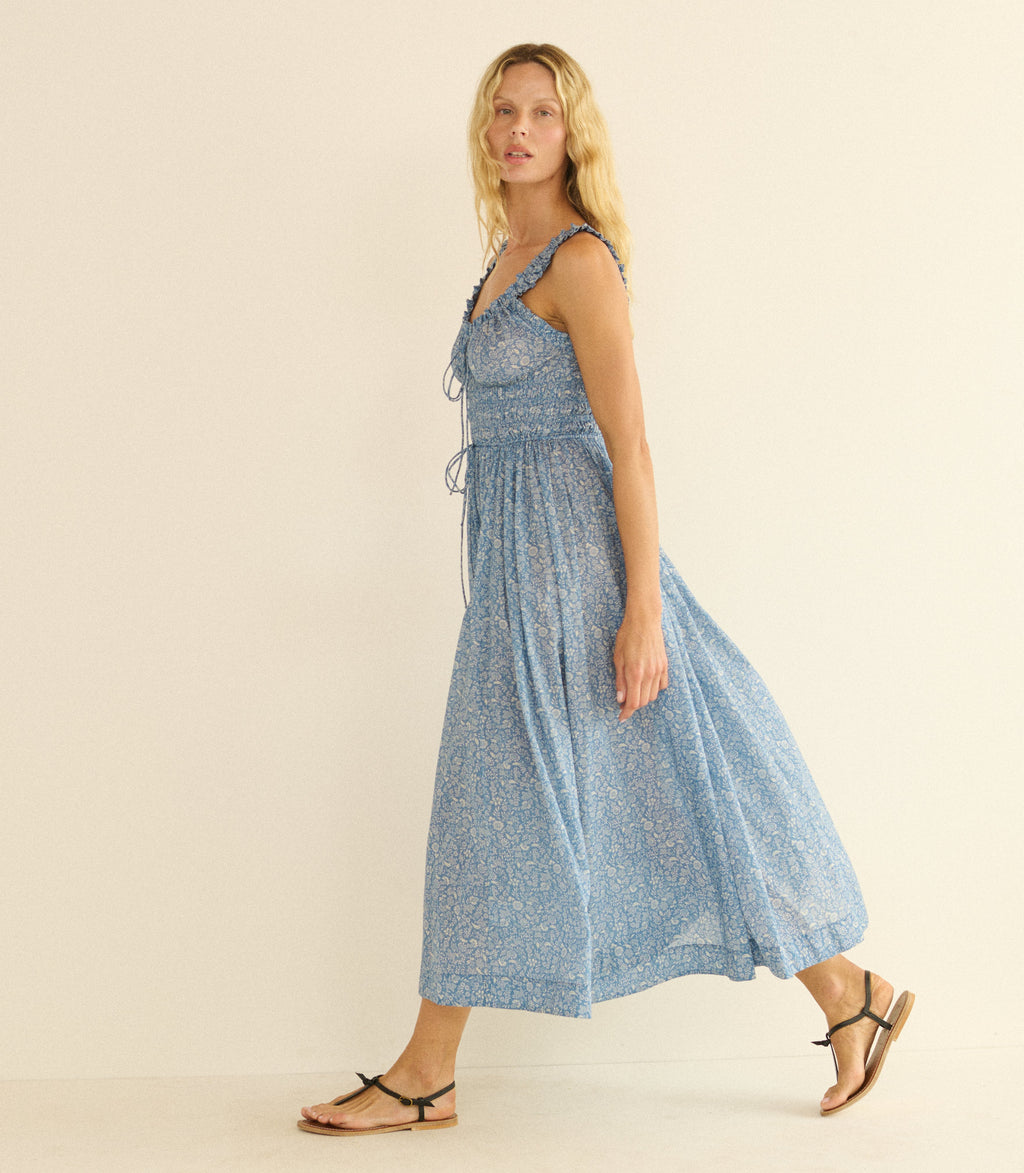 Emmaretta Dress in Blue Garden Bloom - view 4