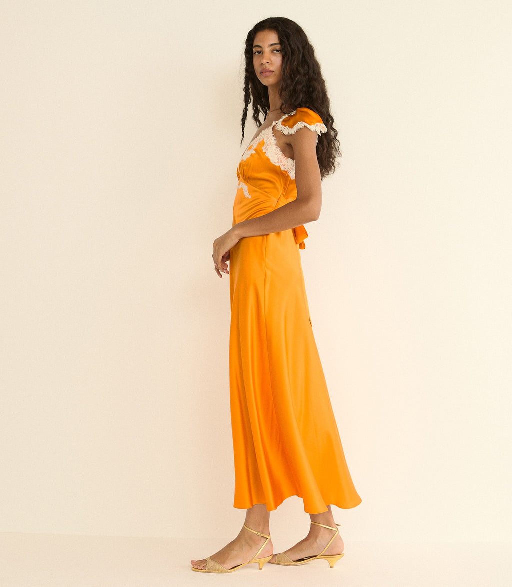 Fiona Dress in Tangerine - view 8