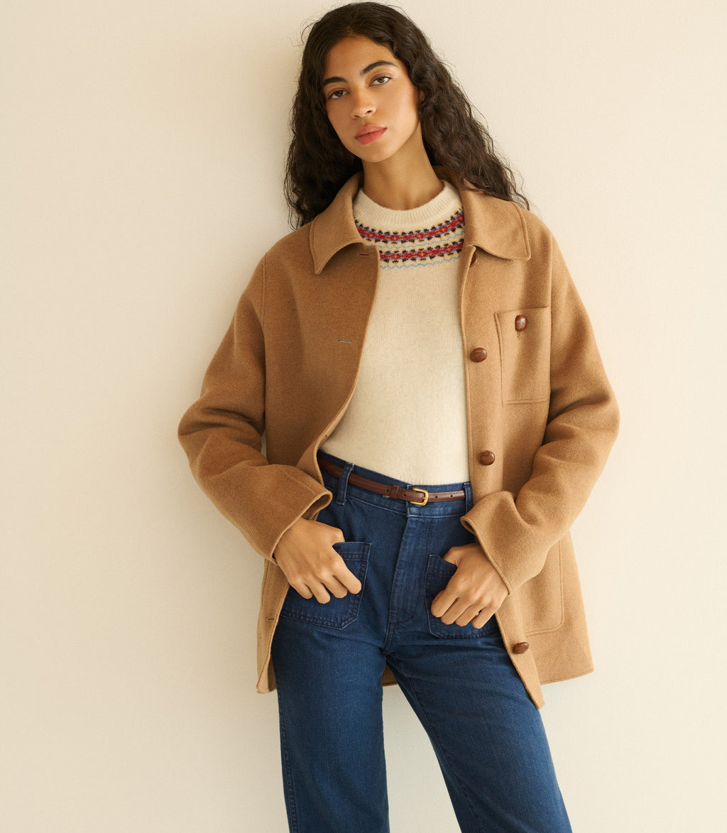Germain Coat in Light Khaki - view 1