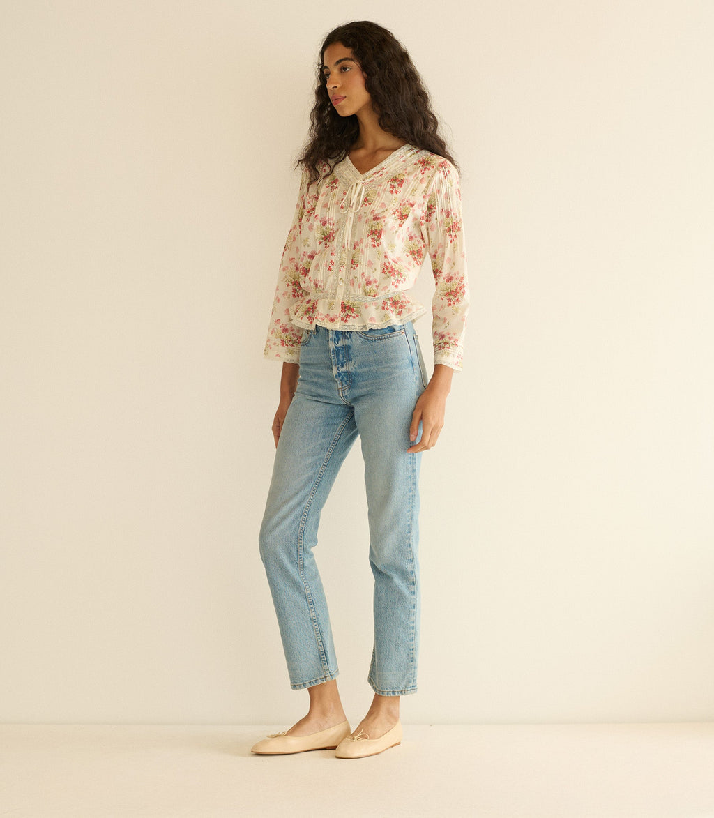 Hillock Top in Ivory Lantana Floral - view 3