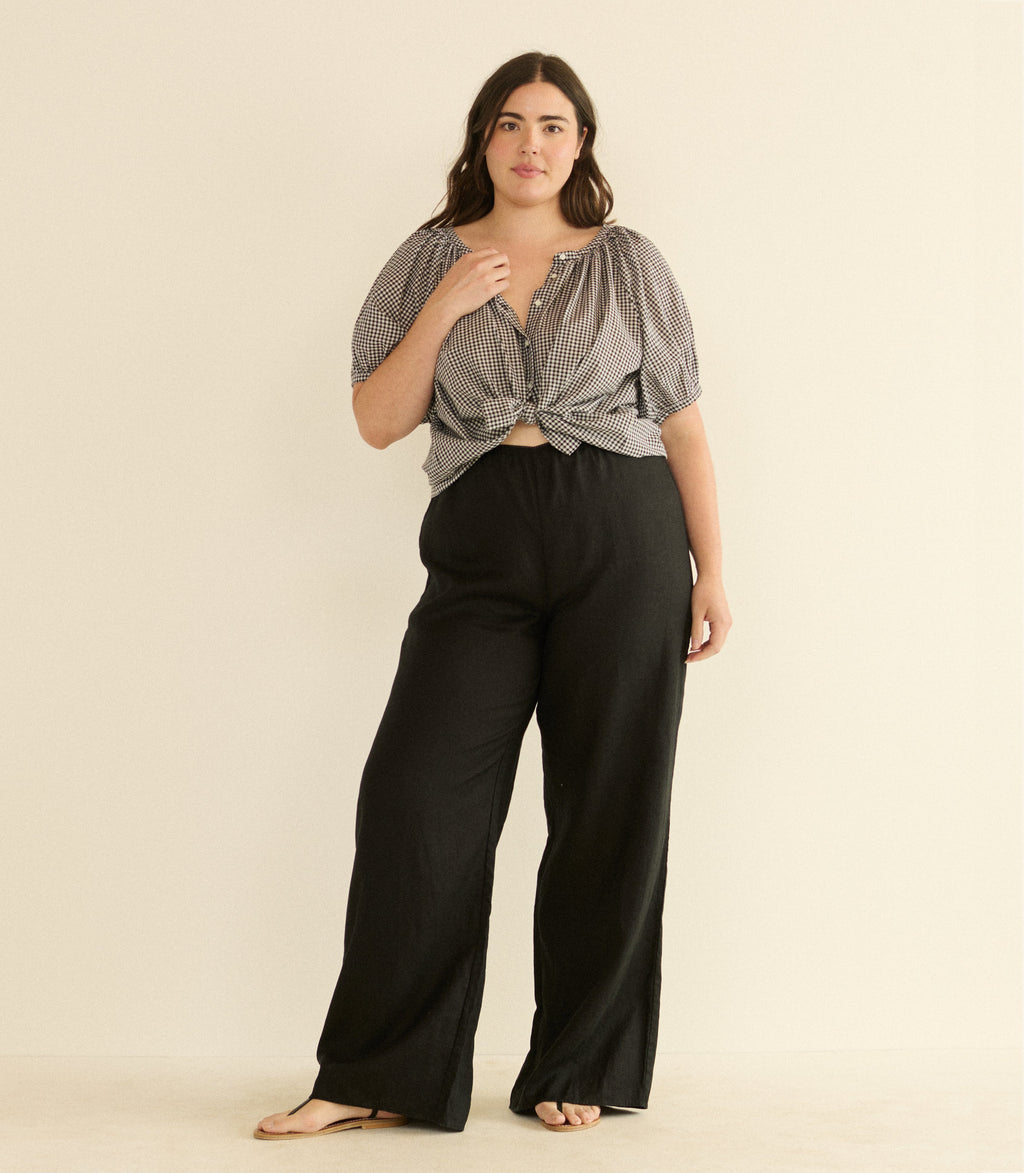 June Top in Noir la Maddalena Gingham - view 4