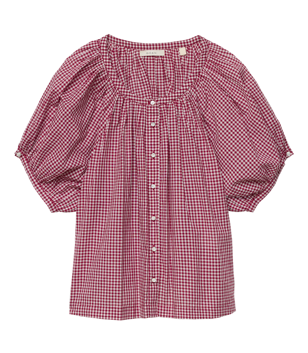 June Top in Mulberry la Maddalena Gingham - view 5