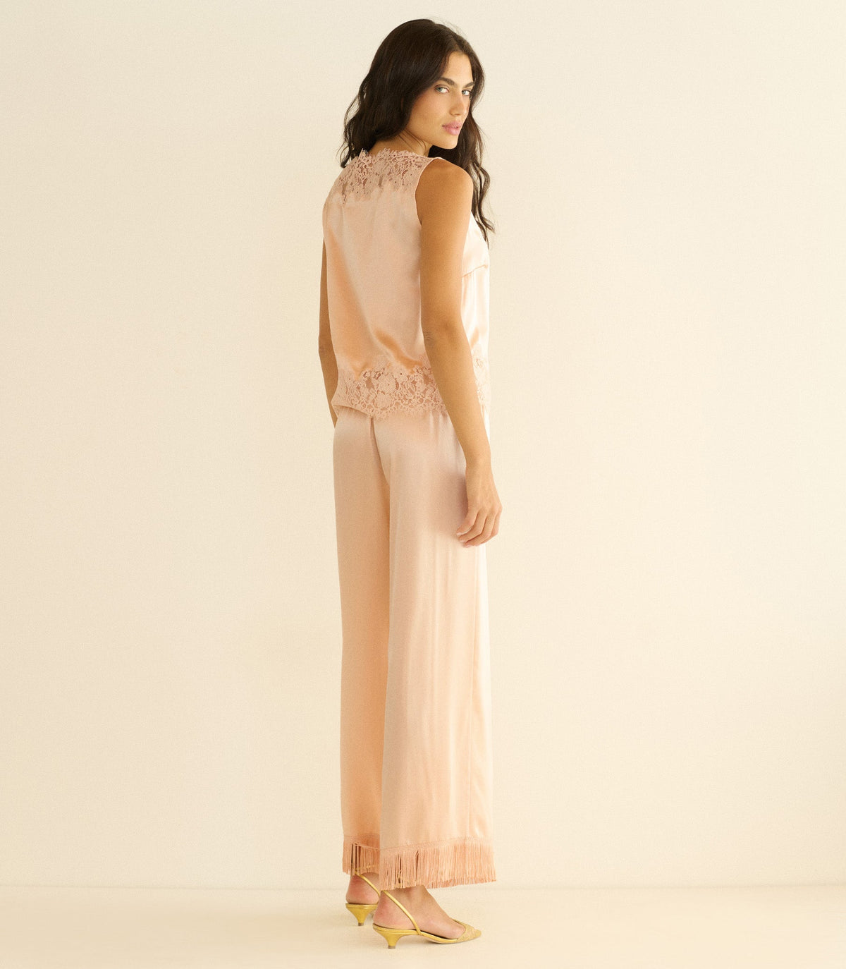 Lavon Fringe Pant in Peach Sorbet - view 4