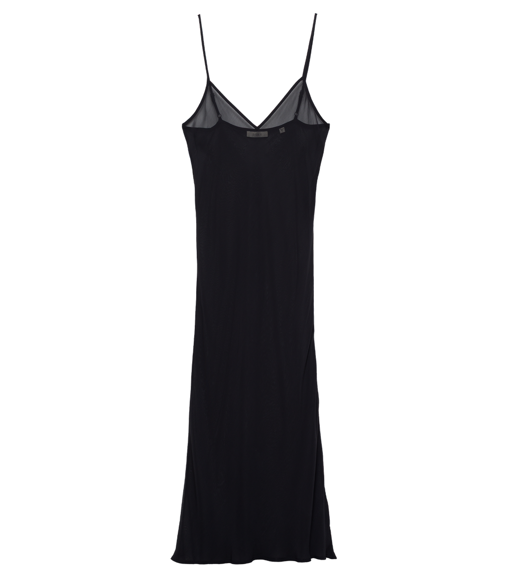 Long Deep V-Neck Slip in Black - view 10
