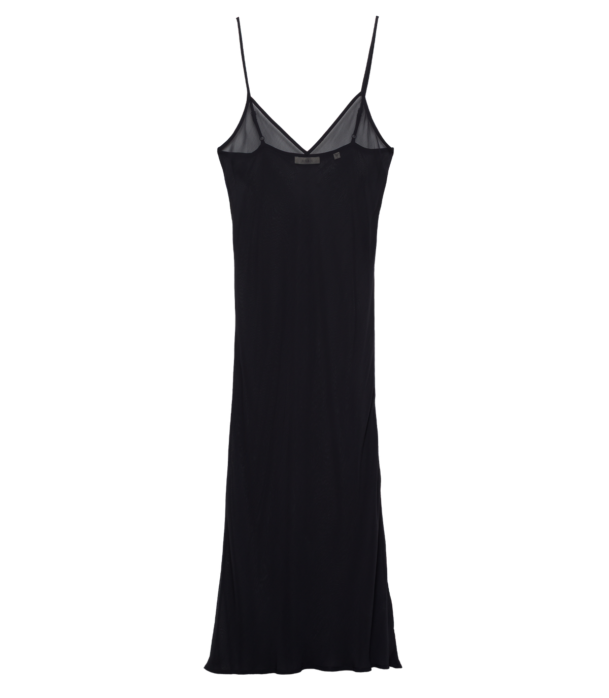 Long Deep V-Neck Slip in Black - view 10