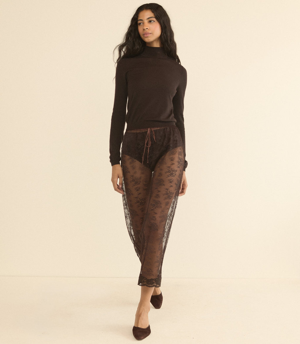 Loni Lace Skirt Set in Equestrian Brown - view 2