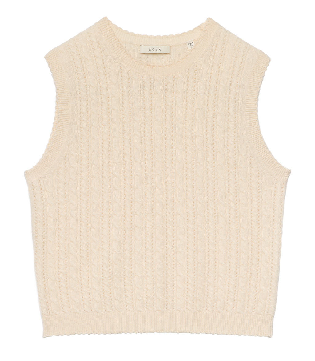 Louden Cashmere Cable Top in Dogwood - view 8