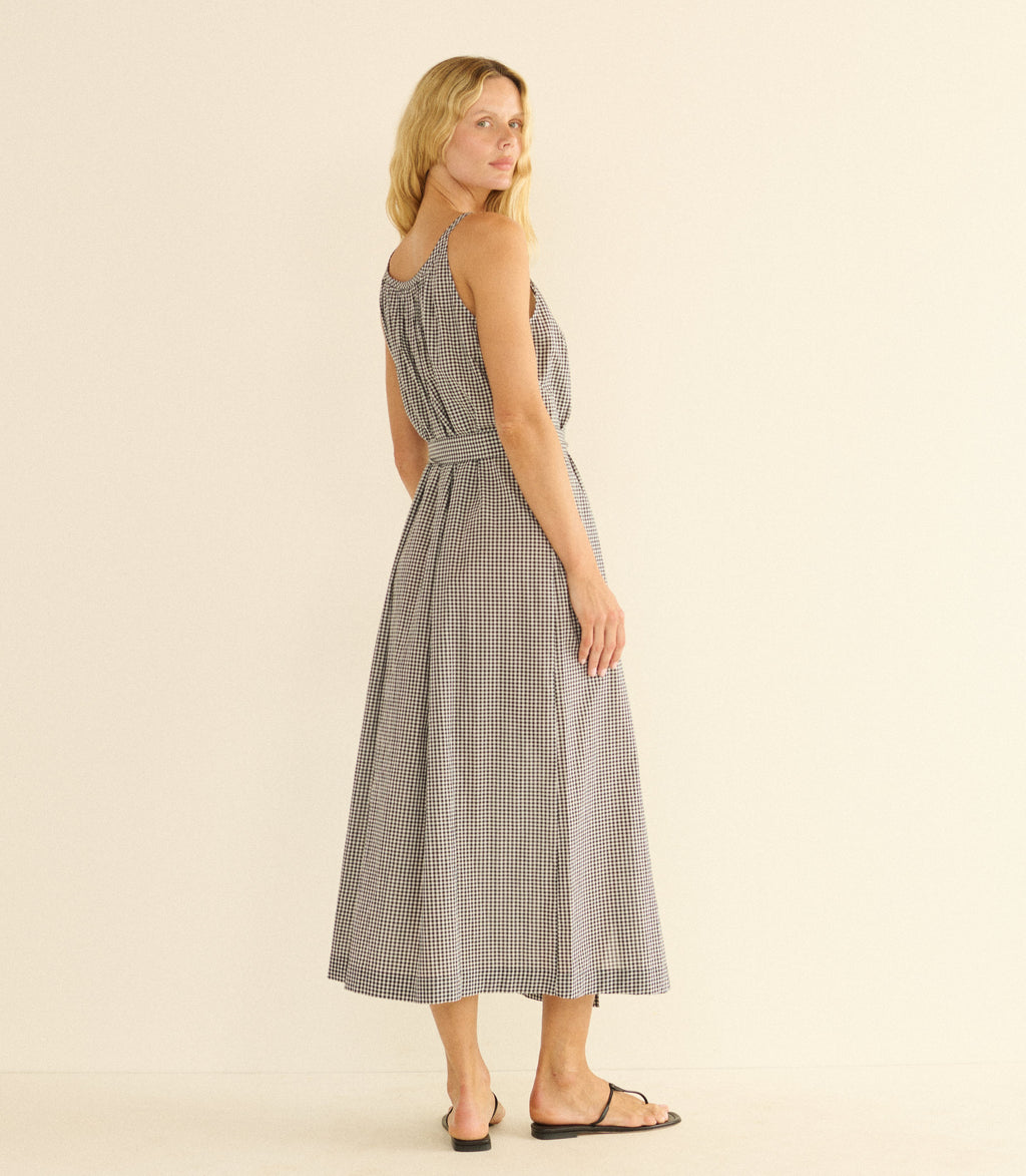 Nevita Dress in Noir la Maddalena Gingham - view 4