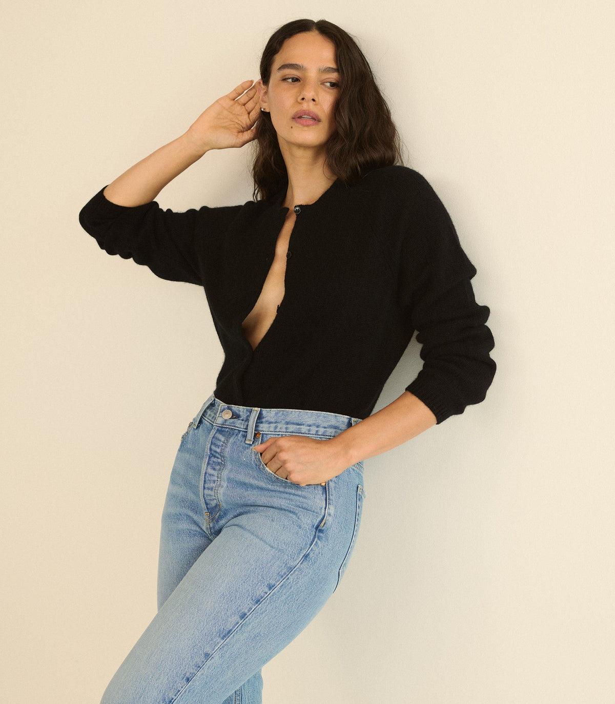 Peroline Cashmere Cardigan in Black - view 4