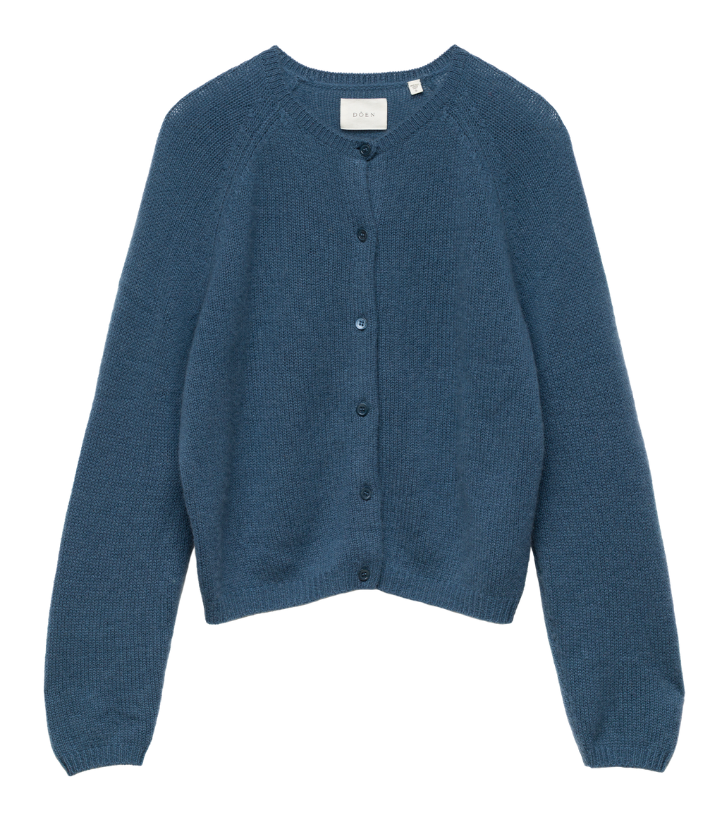 Peroline Cashmere Cardigan in Blue Stone - view 6