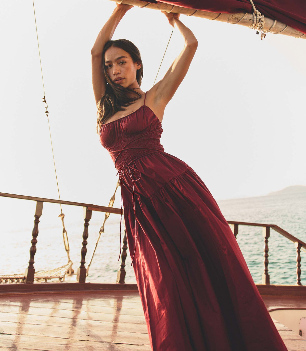 Safia Dress in Deep Ruby - view 3