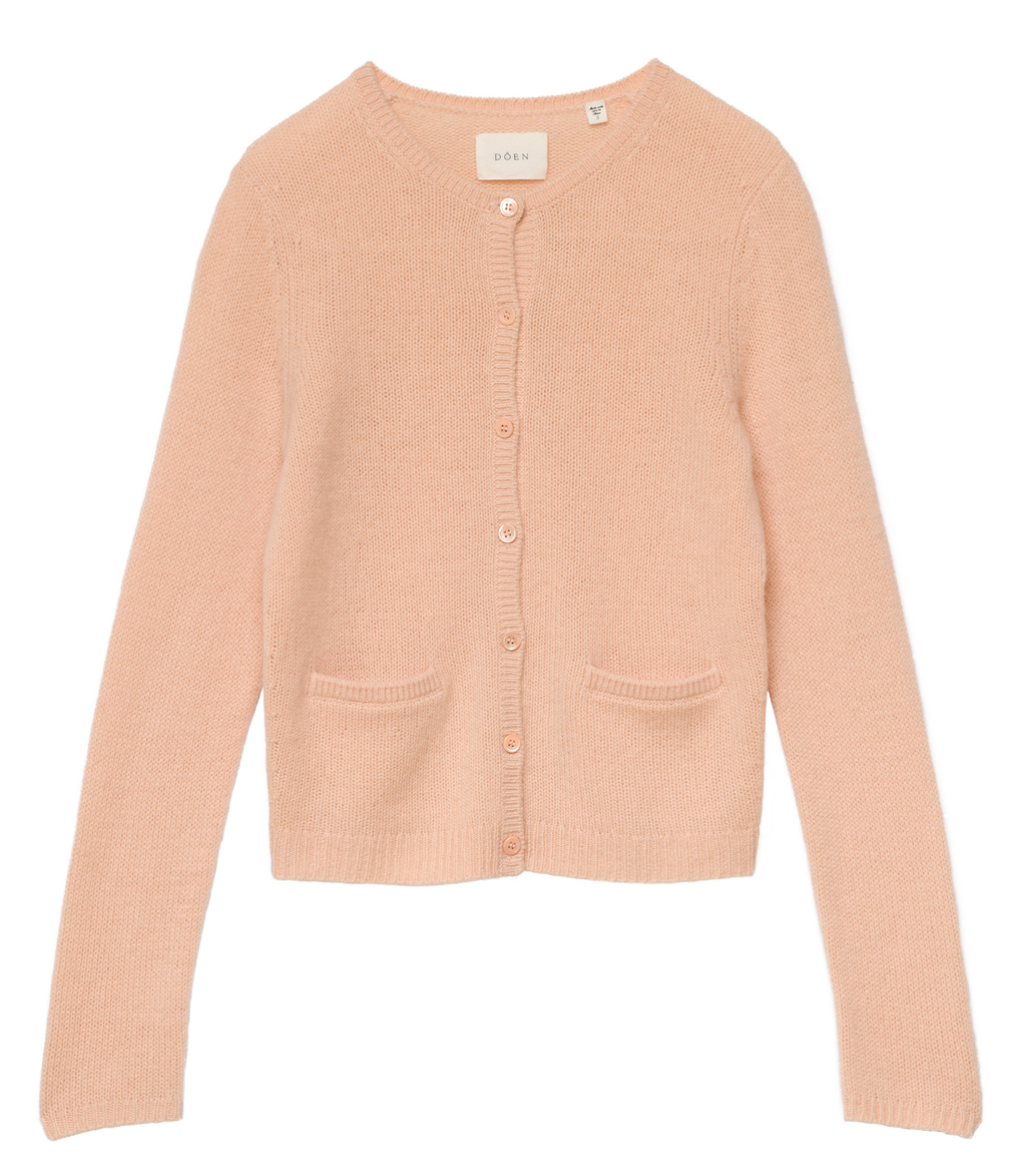Thea Cashmere Cardigan in Light Peach Sorbet - view 8