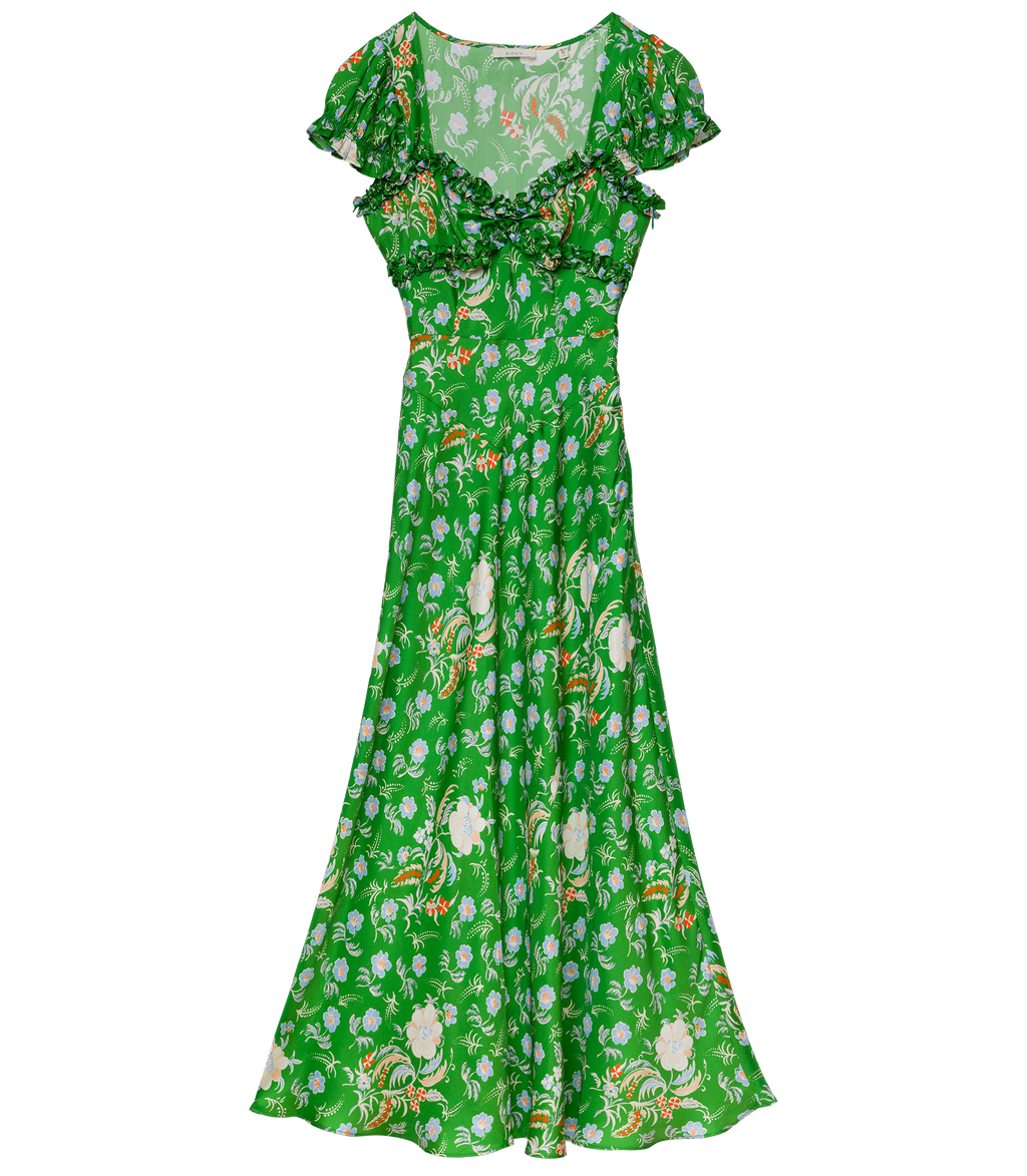 Valerine Dress in Emerald Hollyhock Hills - view 6